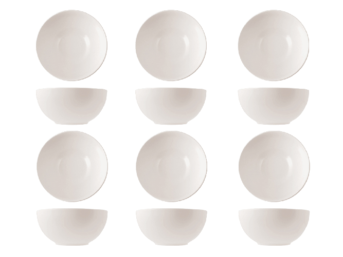 H&H 6 coppette Alumina Essence in porcellana cm 16