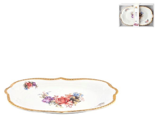 Centrotavola Porcellana Decoro Fiori 19x30xh3 Royal Norfolk