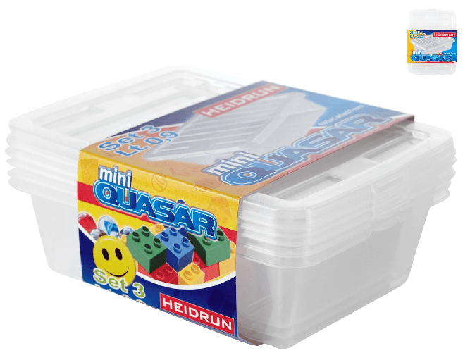 Set 3 Contenitori Mini Quasar Trasparente 1675 Heidrun
