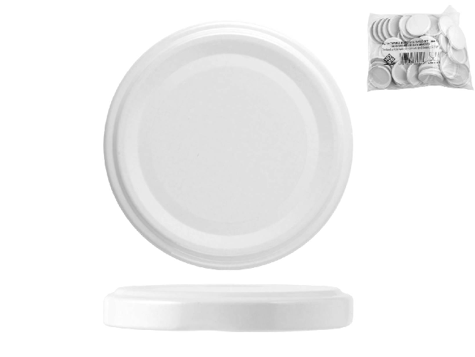 Confezione 50 tappi/capsule Twist Off mm 70 Bianco Home