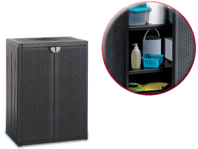 Mobile Bassa Rattan 65x45x88 5510 nero Gensini