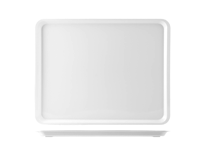 Vassoio Con Bordo In Melamina Cm35x25x2 Bianco 79006 H&H