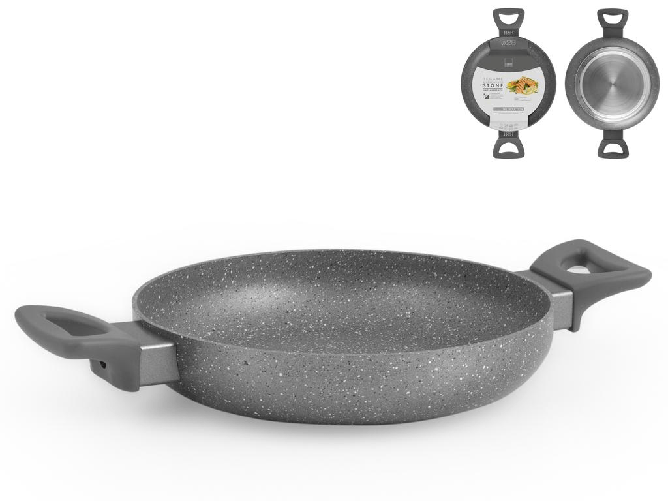 H&h Tegame Antiaderente Stone Induzione Grigio Cm28 Pentole