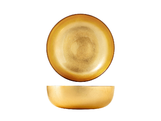 Coppa H&H Goldie Foglia Oro Cm21,5 Vetro