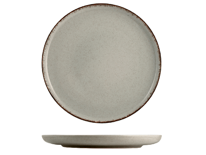 H&H 6 piatti piani Pearl in porcellana colore grigio cm 27