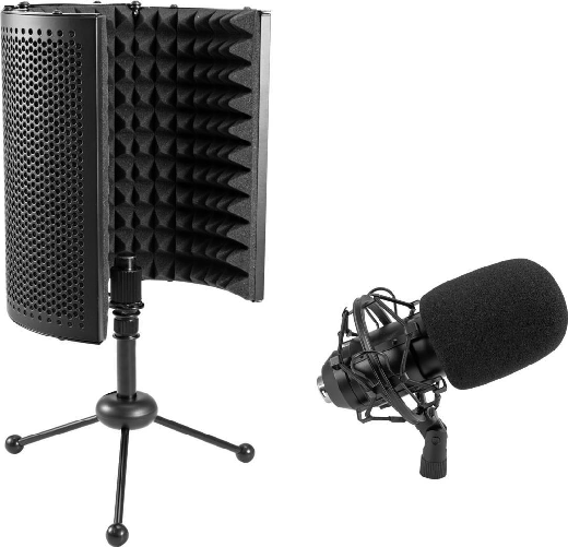 OMNITRONIC Set MIC CM-78MK2 microfono a condensatore a diaframma largo sistema assorbitore microfono da tavolo AS-04 (2
