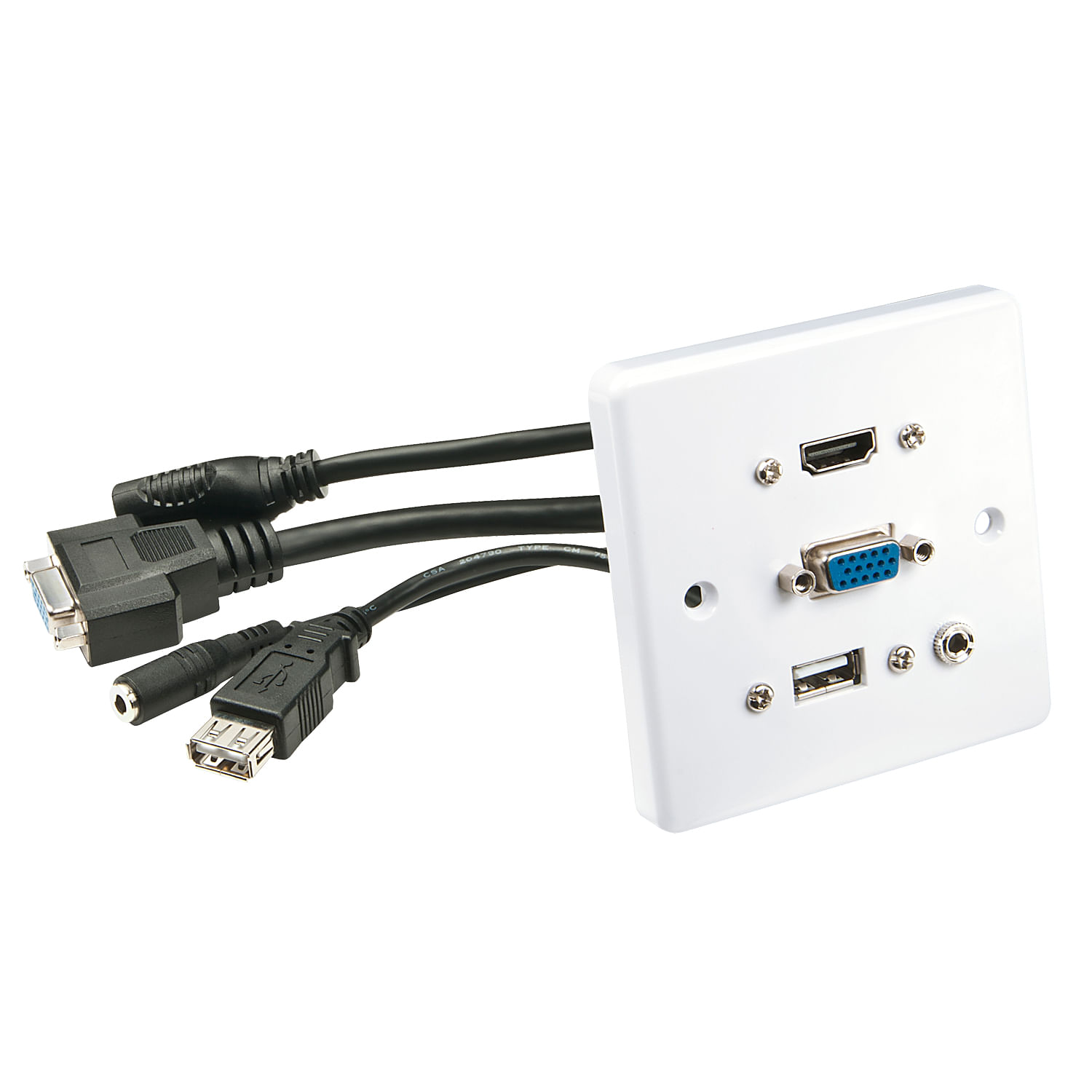 Lindy 60220 presa energia HDMI VGA USB A 3.5mm Bianco (MULTI AV FACEPLATE HDMI VGA 3.5MM U)