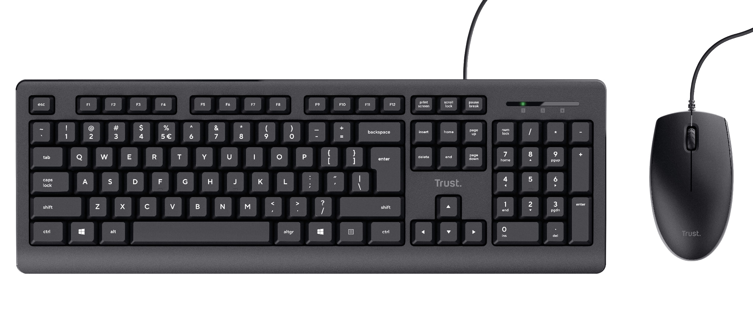 Trust TKM-250 tastiera Mouse incluso USB QWERTZ Tedesco Nero (TKM-250 USB KEYBOARD AND - MOUSE SET QWERTZ B2B) - Version Trust TKM-250 tastiera Mouse