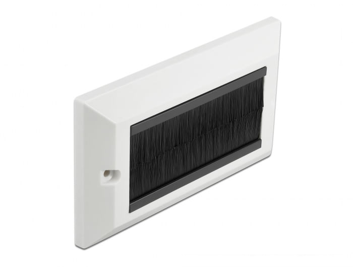 Delock Pannello di copertura per la gestione dei cavi 146 x 86 mm con strisce a spazzola nere DeLOCK Copertura di gestione cavi 146 x 86 mm con spazzo
