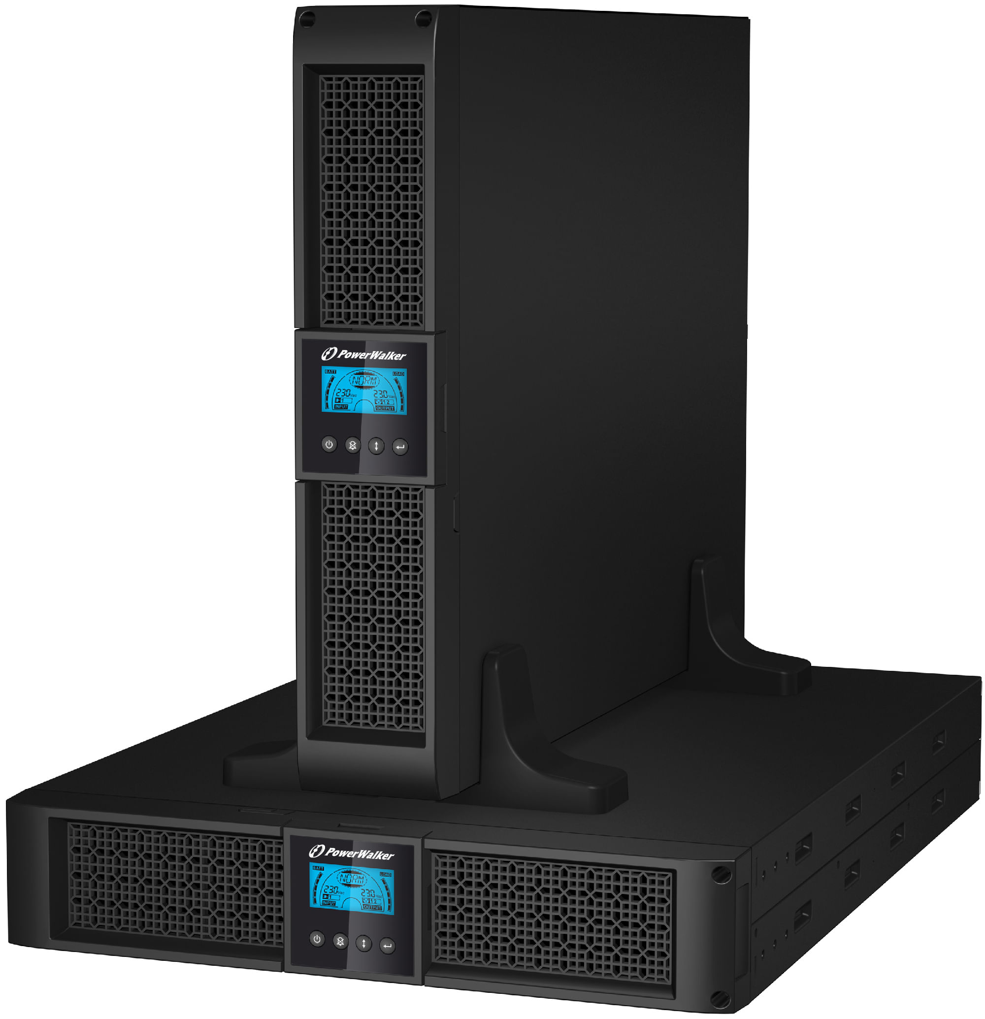 PowerWalker VI 1500RT LCD 15 kVA 1350 W 8 presae AC (VI 1500 RT HID UPS 1500VA/ - 1350W - Rack & Tower 2-in-1 - Warranty PowerWalker VI 1500RT LCD gru