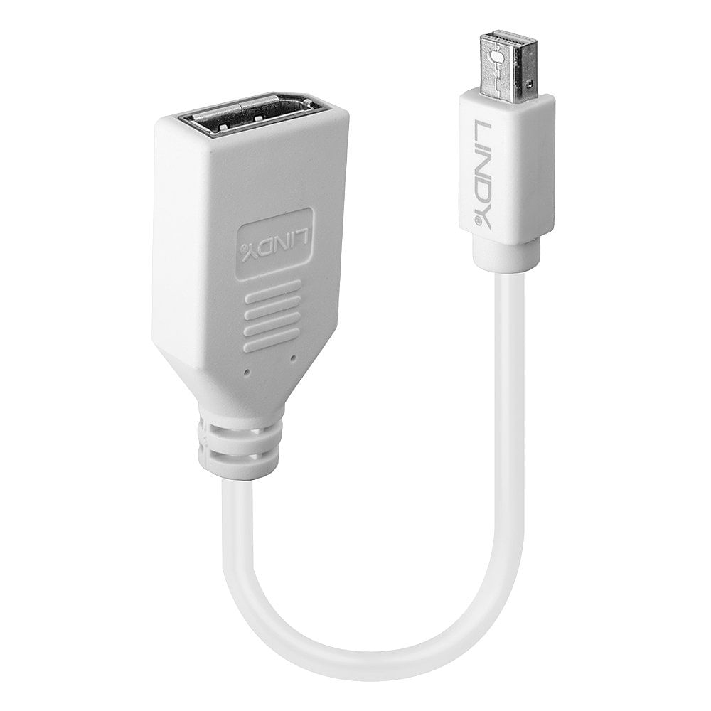 Lindy Adattatore Mini DisplayPort con DisplayPort LINDY 41021 Bianco Lindy 41021 cavo DisplayPort 0,15 m Mini DisplayPort Bianco