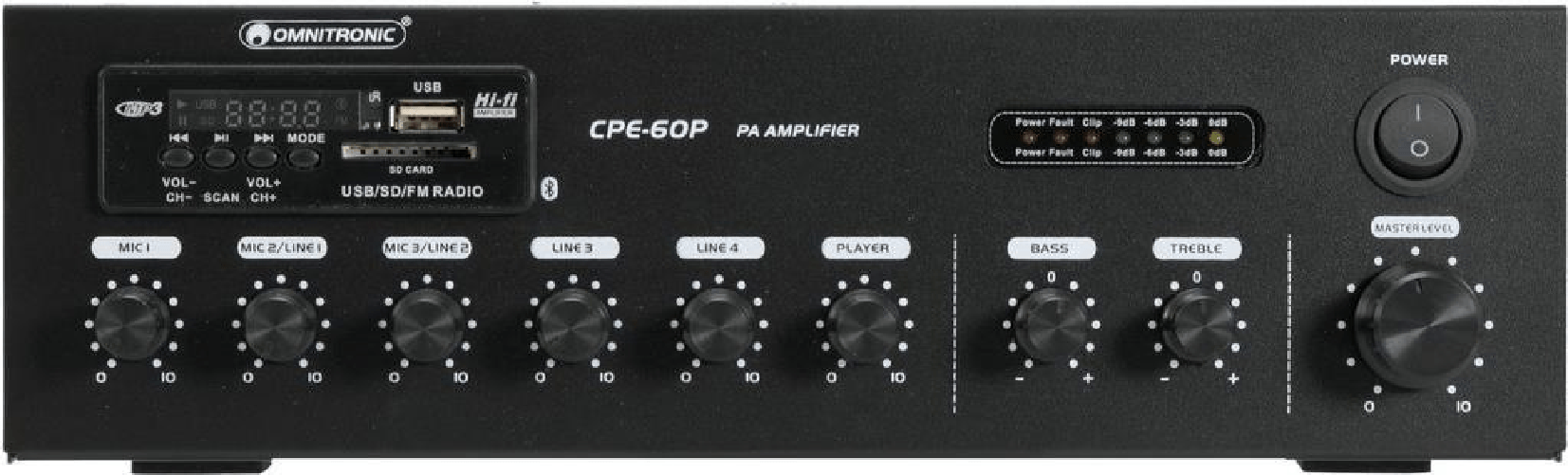Omnitronic 80709606 Audioverstrker Leistung/Phase Schwarz (80709606)