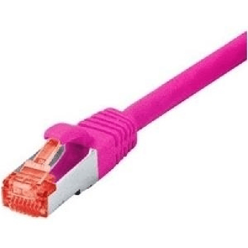 Tecline Patchkabel S-STP (PIMF), Cat 6, pink, 25,0 m Patchkabel mit besonders schmalem Knickschutz (71525P)