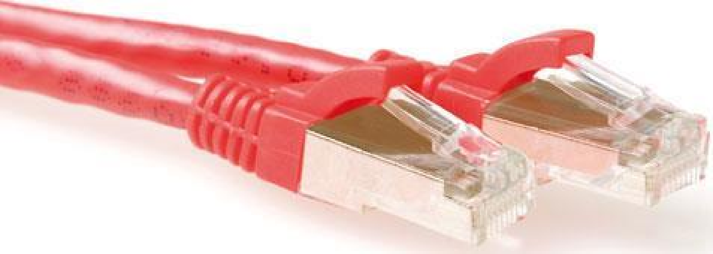 ACT Cavo patch ACT rosso da 1 metro LSZH SFTP CAT6A antigroviglio con connettori RJ45
