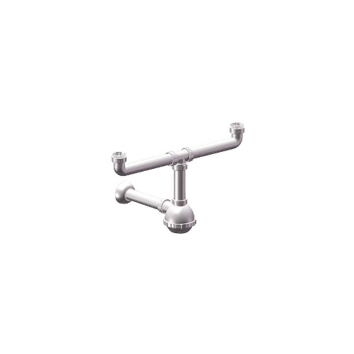 Sifone Pp A Bottiglia 2 Vasche Bianco Mm 40/32 1"1/4