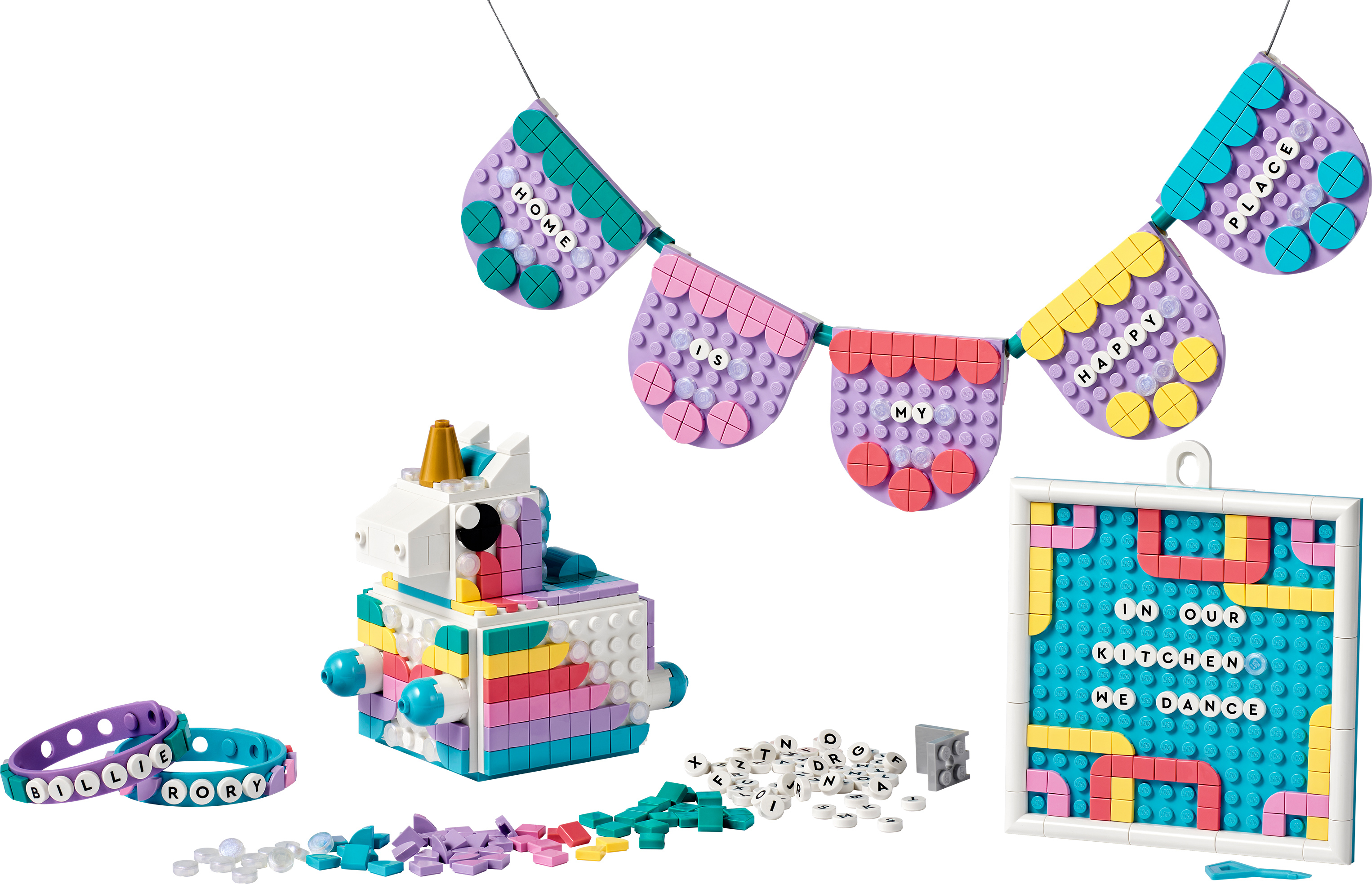 LEGO DOTS 41962 Family Pack Creativo - Unicorno, Regalo per Bambine e Bambini, Set 5in1 LEGO DOTS Family Pack creativo - Unicorno