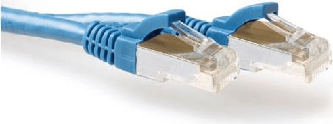 ACT Blue 2 meter SFTP CAT6A patch cable snagless with RJ45 connectors. Cat6a s/ftp snagless bu 2.00m (FB6602) ACT Cavo patch ACT Blue SFTP CAT6A da 2