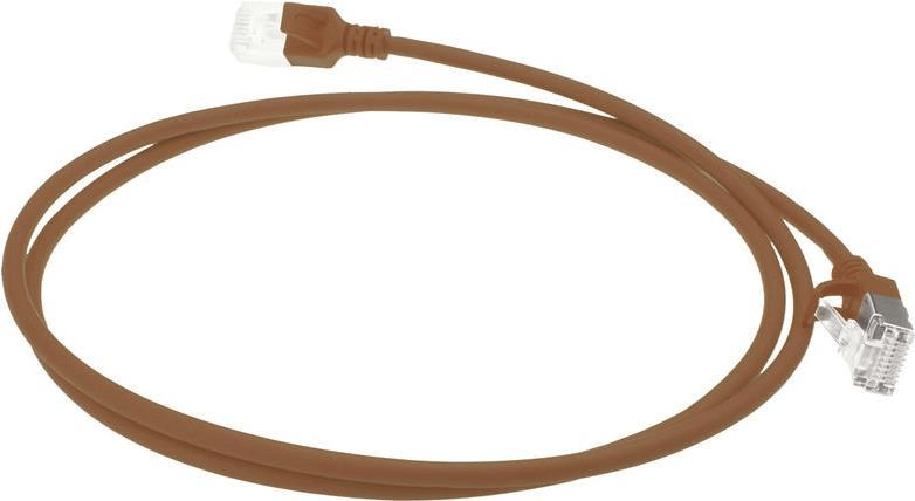 ACT Cavo patch slimline per data center ACT marrone LSZH U/FTP CAT6A da 1 metro antigroviglio con