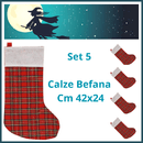 Natale  Calza befana vintage  set 5 calze scozzese a quadri decorazioni natalizie in feltro natale addobbi