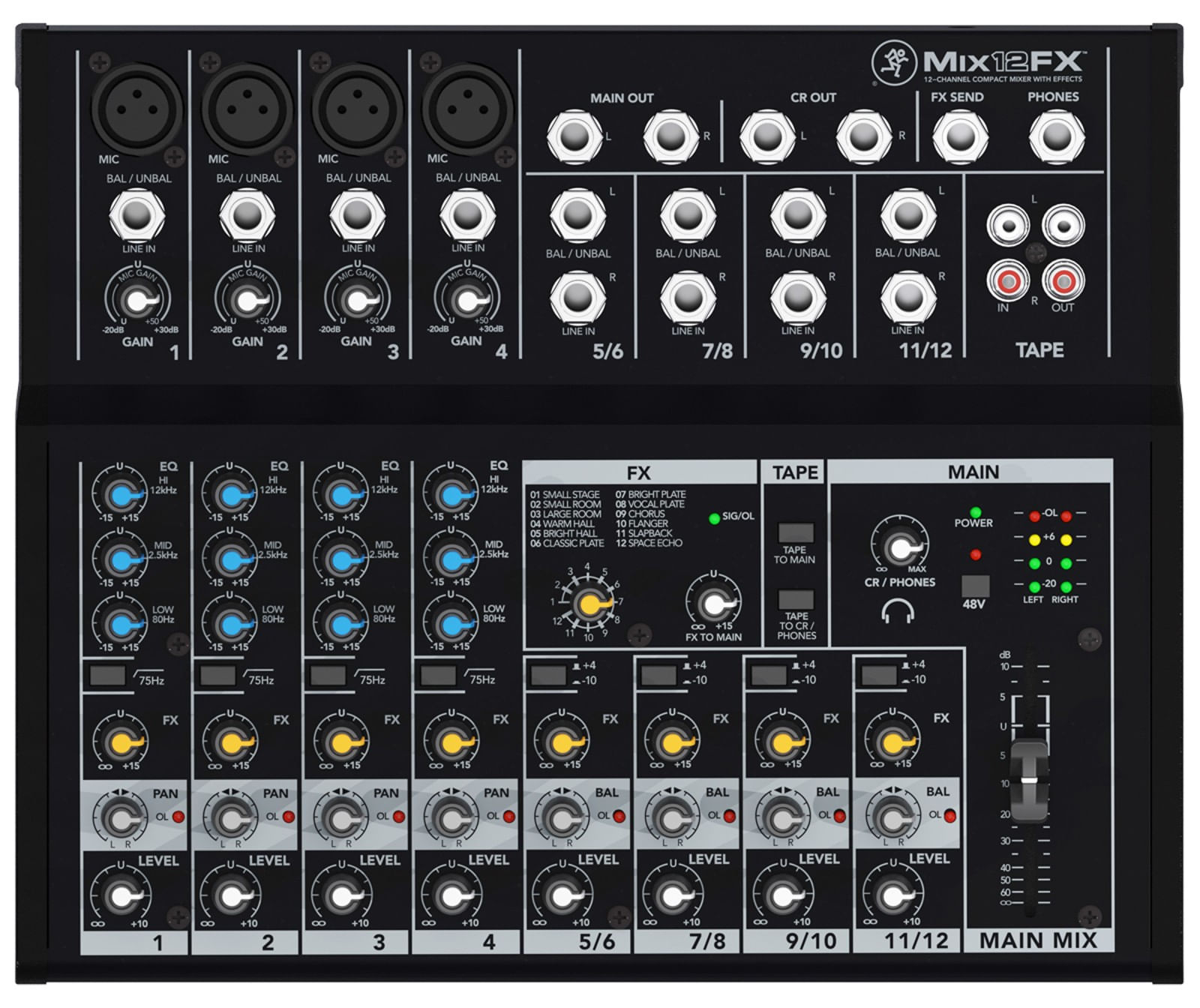 Mackie Mix12FX 12 canali 20 - 30000 Hz Nero