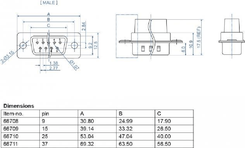 Delock - Crimp-Gehäuse - D-Sub 15 pin crimp male (Packung mit 4) (66709) DeLOCK D-Sub 15 pin a crimpare maschio, metallo, 4 pezzi