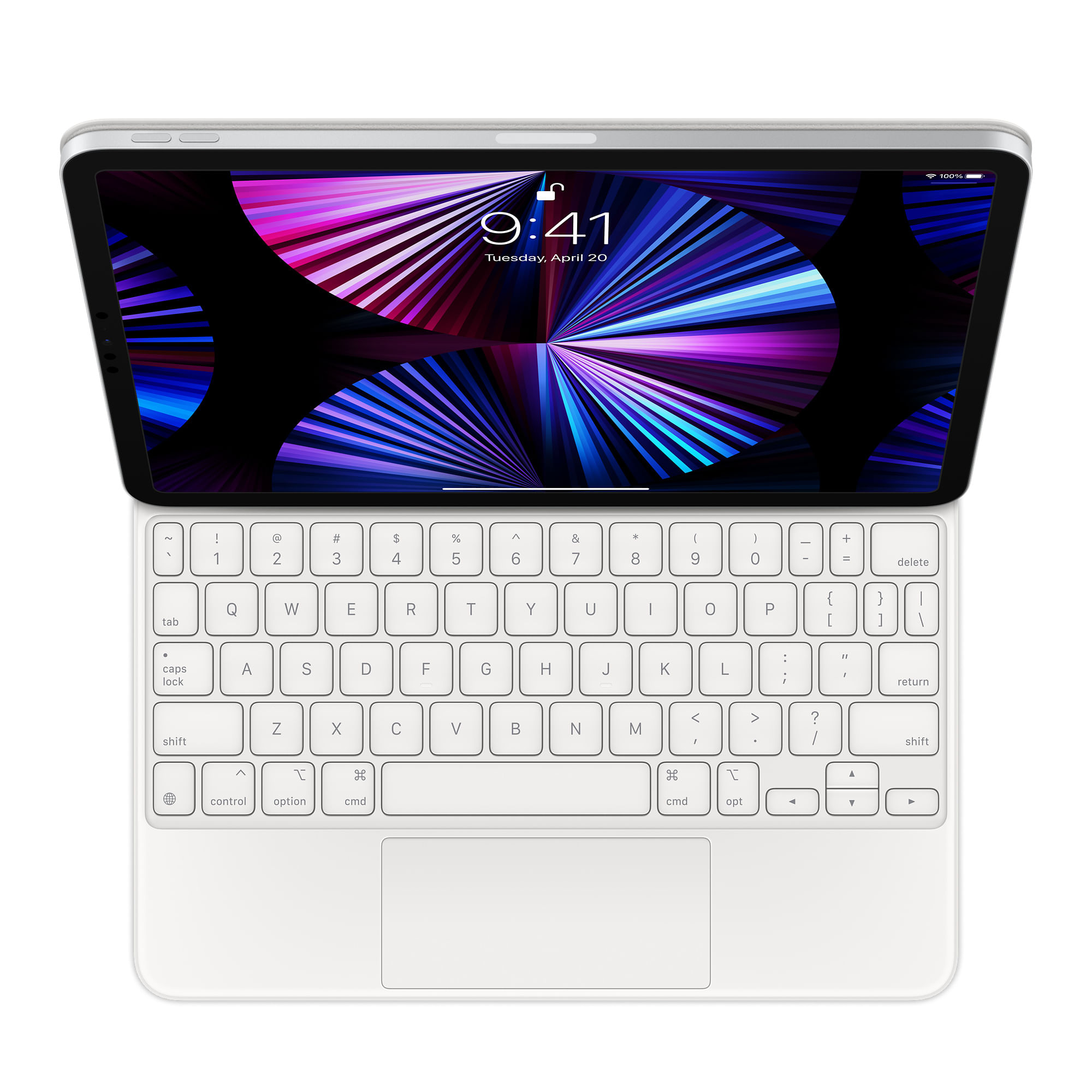 Apple MJQJ3LB/A tastiera per dispositivo mobile Bianco QWERTY Inglese US (Apple Magic Keyboard - Keyboard and folio case Apple MJQJ3LB/A tastiera per