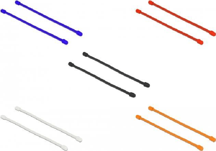 Delock Fascette per cavi flessibili L 250 x L 4 mm colori assortiti set da 10 pezzi DeLOCK 018972 fascetta Nero, Blu, Arancione, Rosso, Bianco 10 pz
