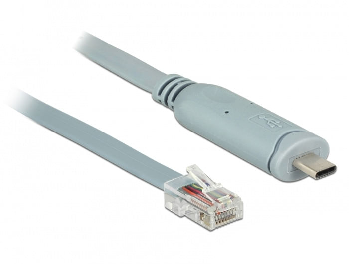 Delock Adattatore Delock Spina USB 2.0 Tipo-C 1 x spina seriale RS-232 RJ45 da 50 m DeLOCK 89892 cavo seriale Grigio 5 m USB 2.0 Type-A RJ45