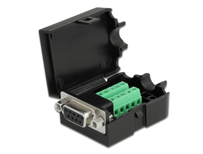 Delock Adattatore da jack D-Sub9 a morsettiera con alloggiamento DeLOCK 66265 cavo di collegamento Nero