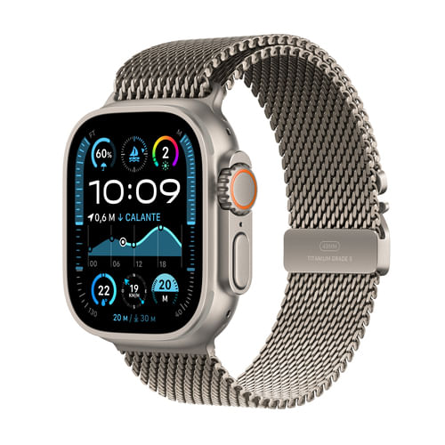 Apple Watch Ultra 2 GPS + Cellular 49mm Natural Titanium Case mit Natural Titanium Milanese Band - S (MX4M3FD/A) Apple Watch Ultra 2 GPS + Cellular 49