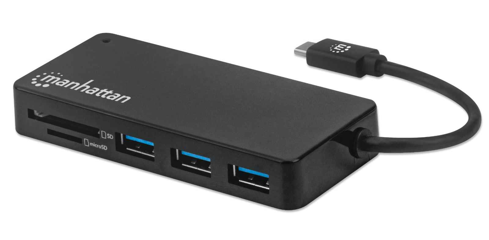 Manhattan 164948 replicatore di porte e docking station per laptop USB 2.0 Type-C Nero (USB-C Dock/Hub with Card Reader Manhattan 164948 replicatore d