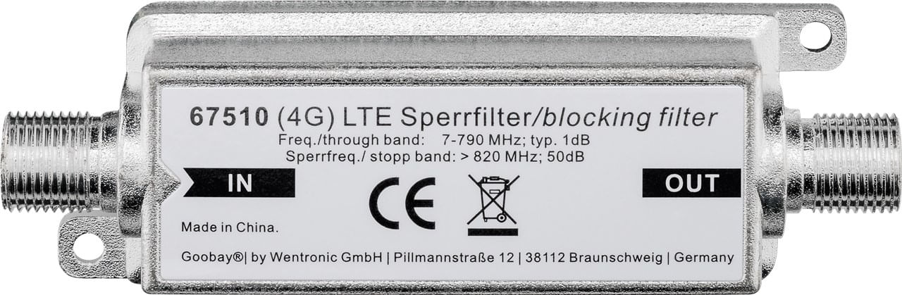 Goobay 67510 amplificatore di segnale TV Goobay wentronic - Filtro taglia antenna LTE
