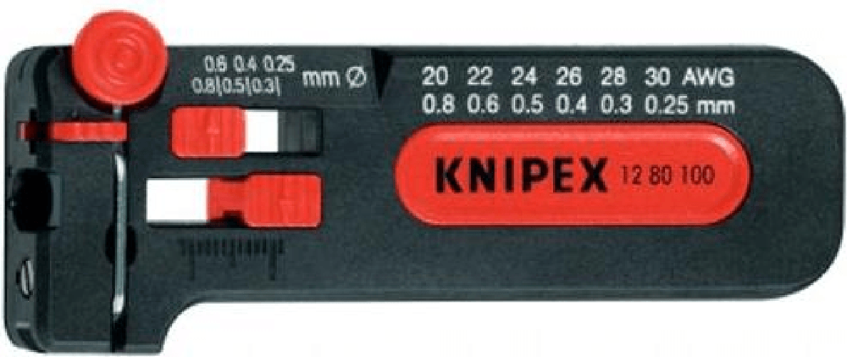 Knipex Mini spelafili KNIPEX 100 mm confezione self-service Knipex 12 80 100 SB pinza spellacavi Grigio, Rosso