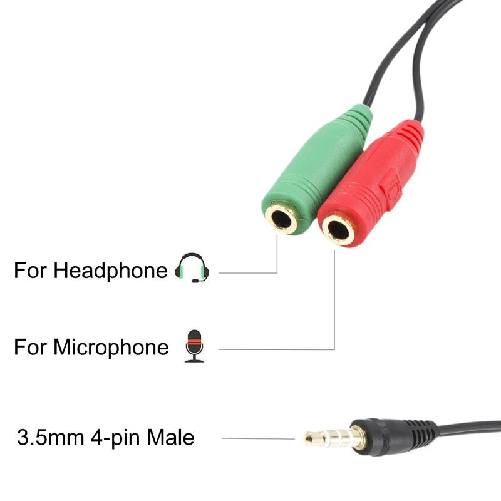 Ewent EC1640 cavo audio 0,15 m 3.5mm 2 x 3.5mm Nero, Verde, Rosso