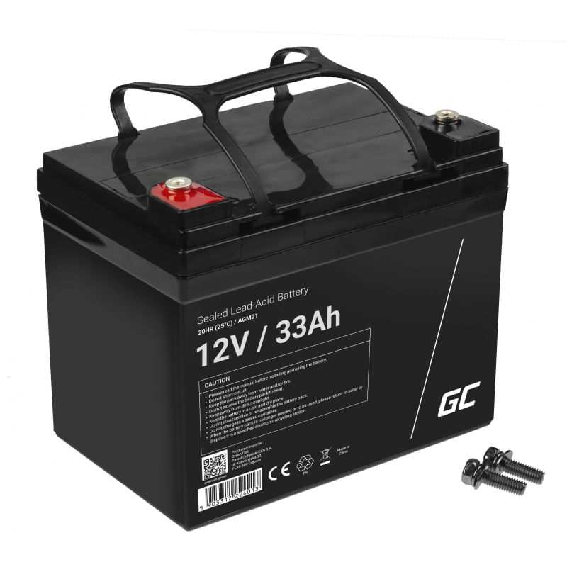 Green Cell Batteria Green Cell AGM VRLA 12V 33Ah senza manutenzione per tosaerba scooter barca sedia a rotelle Green Cell AGM21 batteria UPS Acido pio