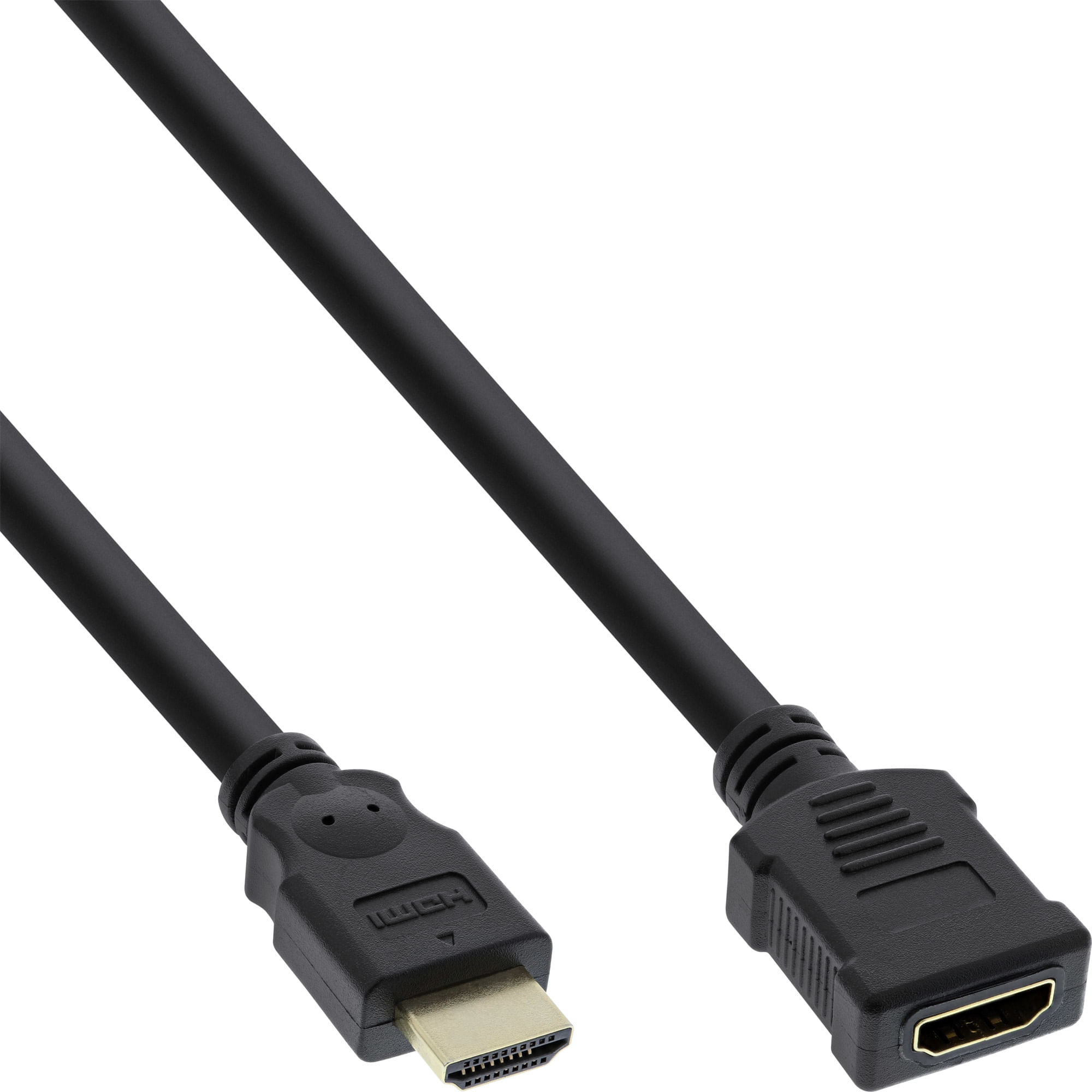 InLine Versione HDMI - HDMI-High Speed - ST - BU - nero - contatti dorati - 2m InLine Cavo HDMI-High Speed, Prolunga, 2m, 3D, dorato, nero, M-F