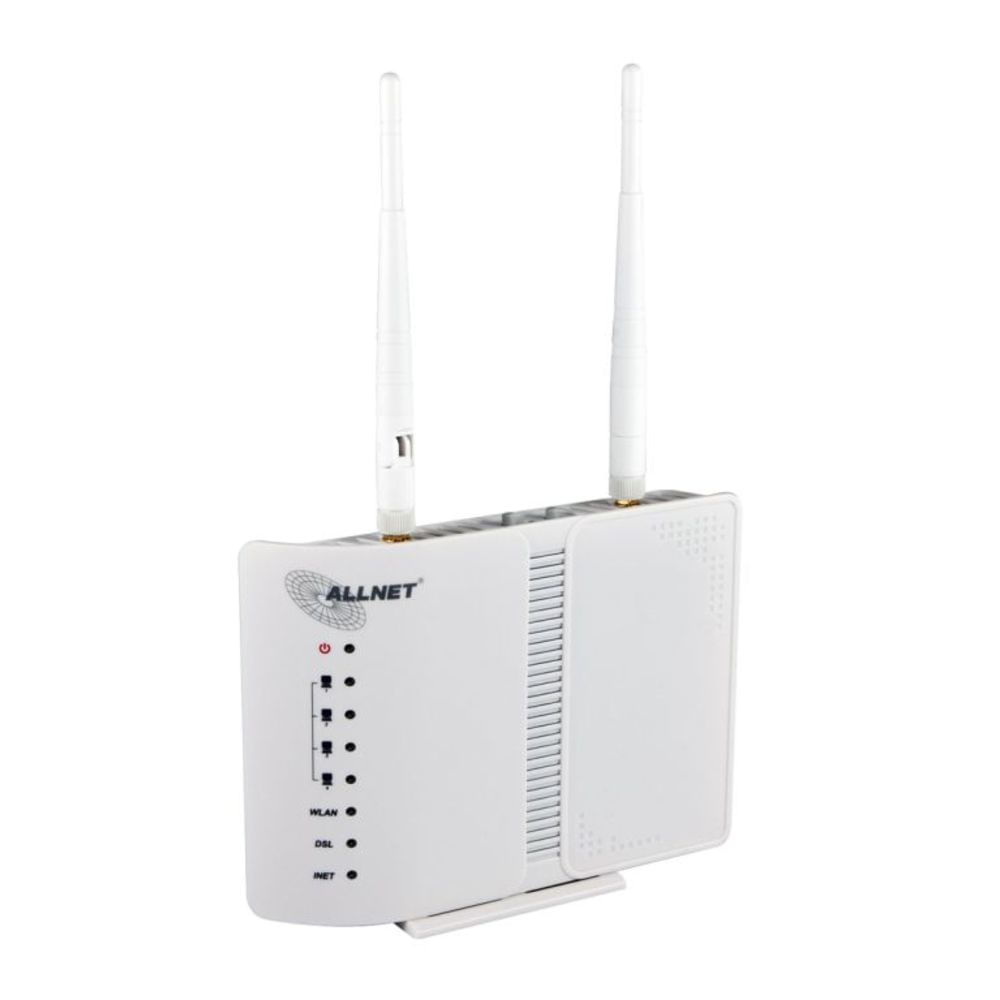 ALLNET Breitband Modem-Router fr ADSL2 ADSL2 mit Annex B/J integrierter WLAN AP mit 300Mbit/s (IEEE802.11b/g/n ALLNET ALL-WR02400N router wireless Fa