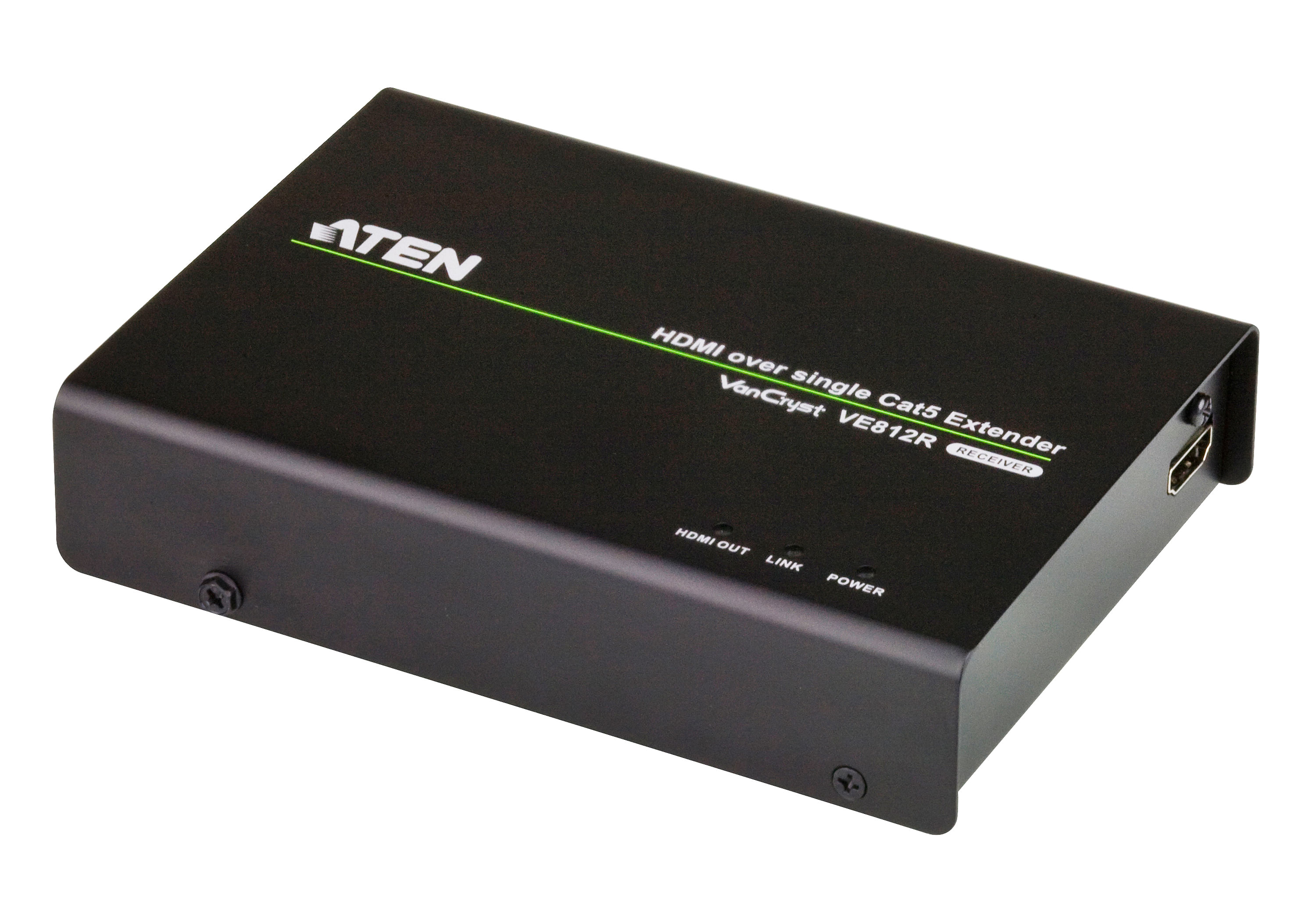 Aten HDMI receiver over 1 CAT5e/6 Cable 100 meter 4Kx2K 3 level cascadable for VS1814T & VS1818 ATEN VE812R moltiplicatore AV Ripetitore AV Nero