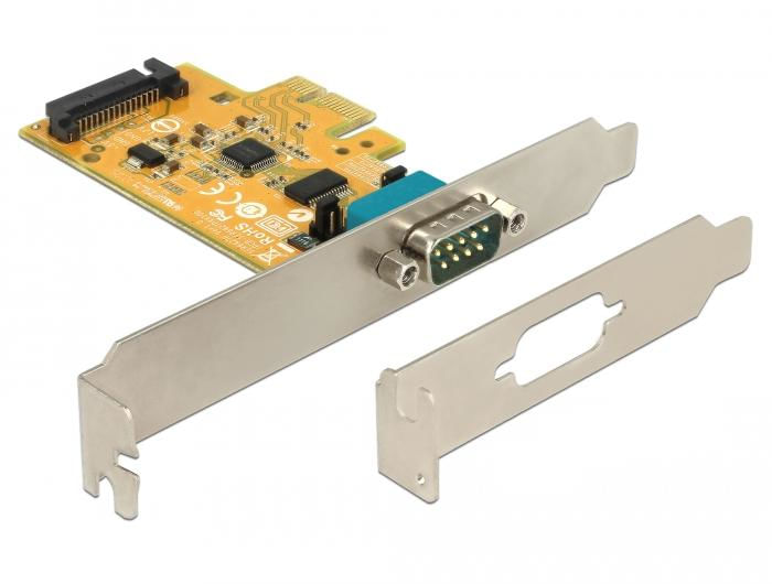 DeLOCK Scheda PCI Express a 1 x seriale con alimentazione di tensione Protezione ESD - Adattatore seriale - PCIe 2.0 a b DeLOCK 90293 scheda di interf