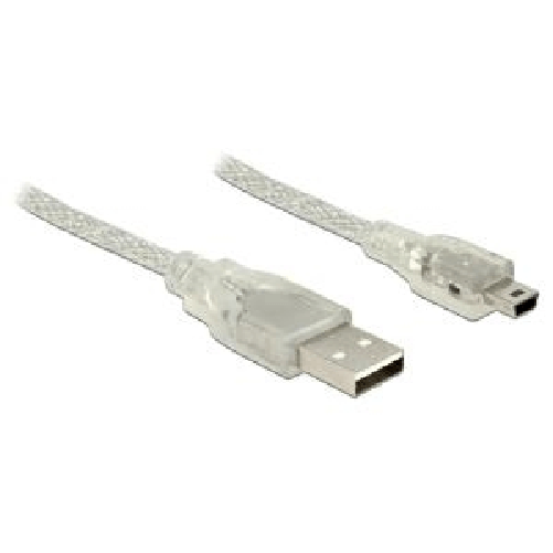 DeLOCK 0.5m, USB2.0-A/USB2.0 Mini-B cavo USB 0,5 m USB A Mini-USB B Trasparente