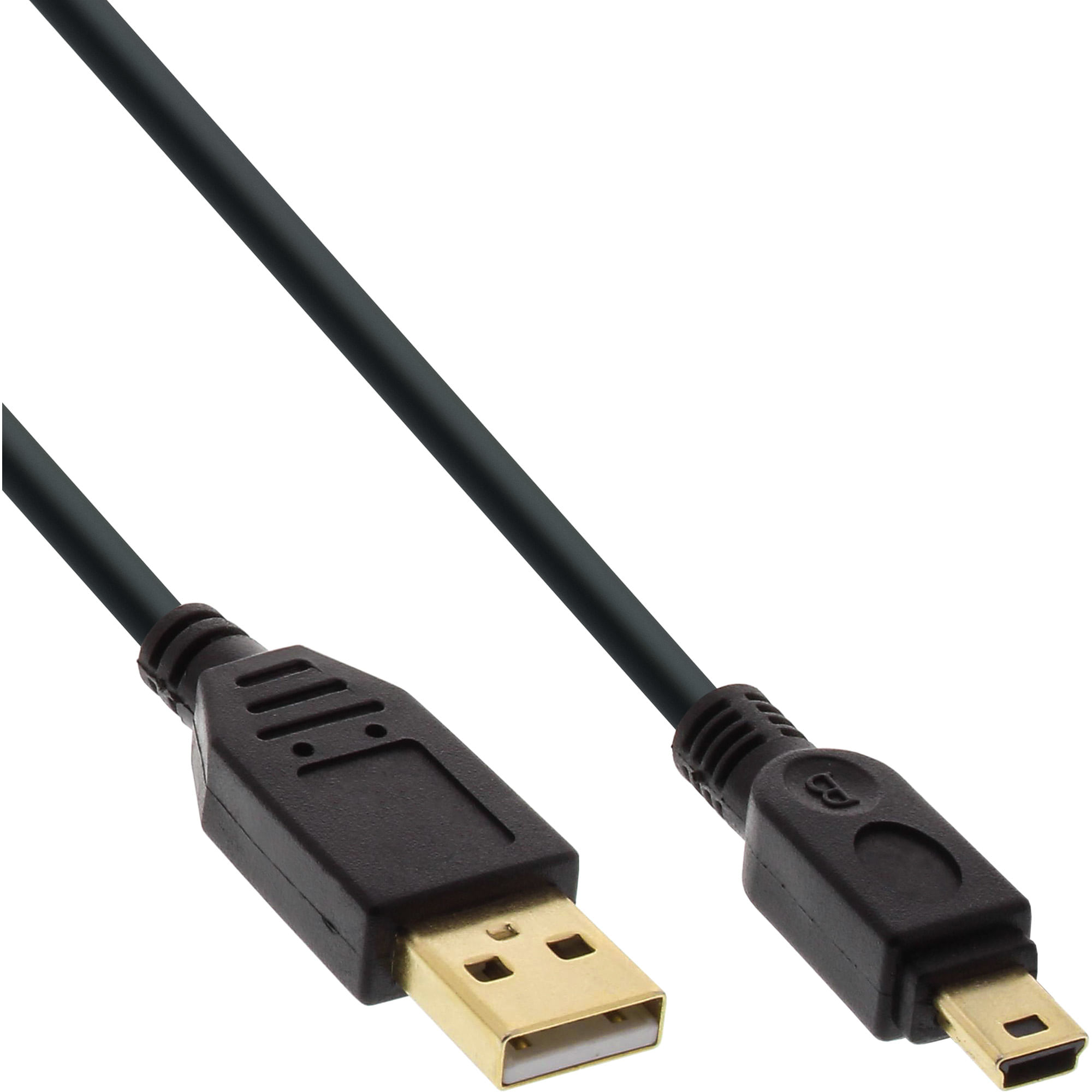 InLine Mini cavo USB 2.0 - USB A ST-Mini ST 5 pin - nero - placcato oro. continua - 5 metri InLine Cavo USB 2.0 Mini, Am/ Mini Bm(5pol.), dorato, nero