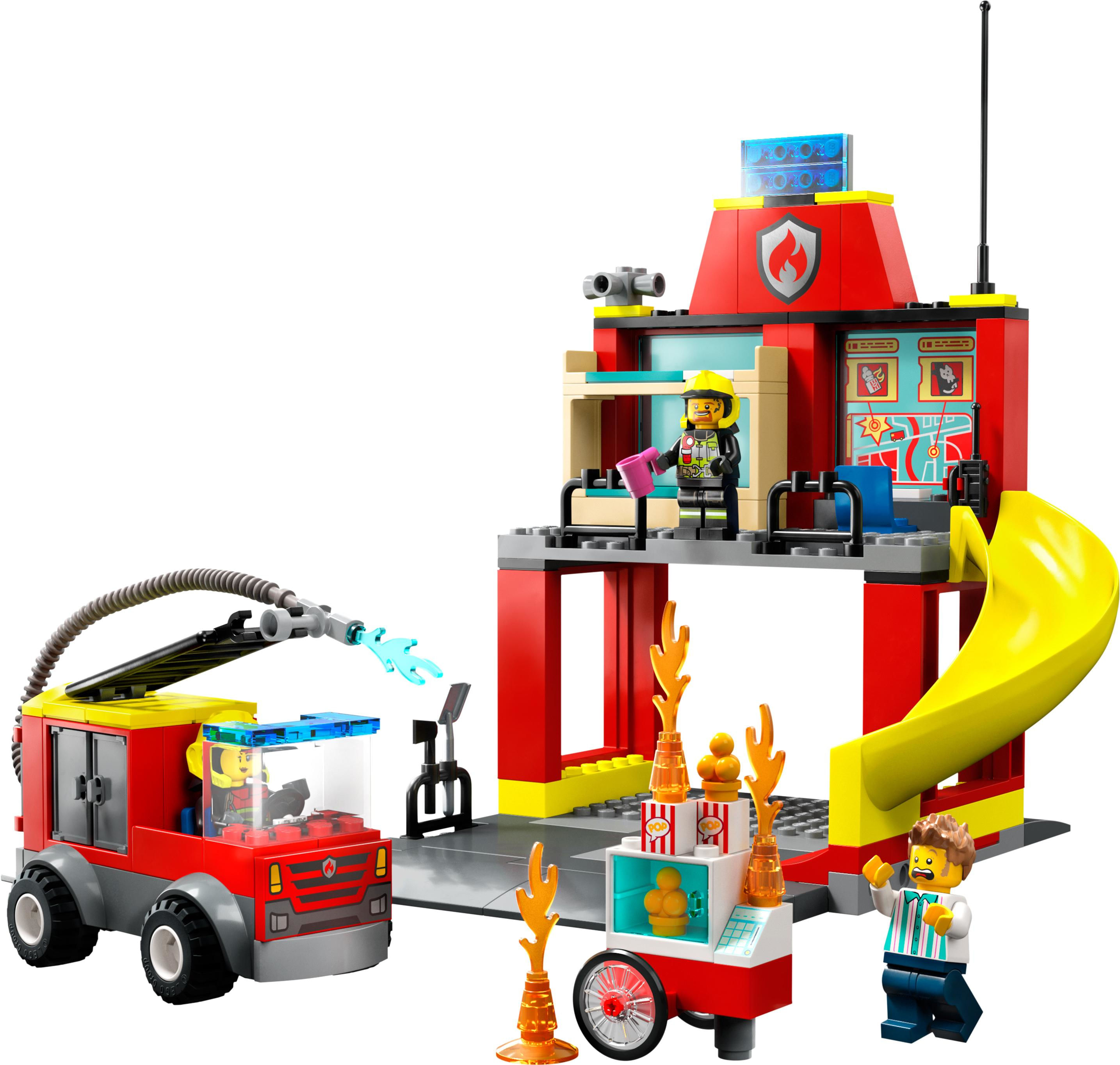 Lego giochi per bambini, costruzioni, giochi creativi, costruzioni lego, idee regalo, mattoncini LEGO City Caserma dei pompieri e autopompa