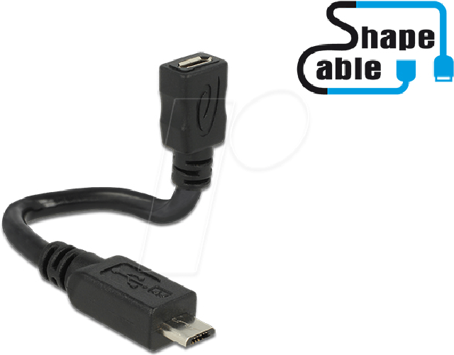 Delock Cavo USB 2.0 Micro-B maschio USB 2.0 Micro-B femmina OTG ShapeCable 015 m (83923)