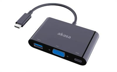 Akasa AK-CBCA02-15BK - Convertitore video - USB-C - VGA - Nero (AK-CBCA02-15BK) Akasa AK-CBCA02-15BK adattatore grafico USB 1920 x 1200 Pixel Nero