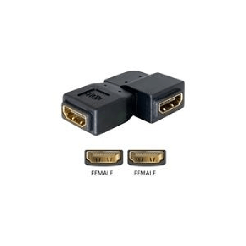 Delock vergossen 19pol. HDMI-Bu -19pol. HDMI-Bu Kontakte mit Goldauflage HDMI 1 DeLOCK Adapter HDMI female > HDMI female 90° left HDMI 1.3 Nero