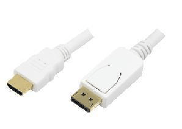LogiLink 2m, HDMI-DP DisplayPort Bianco