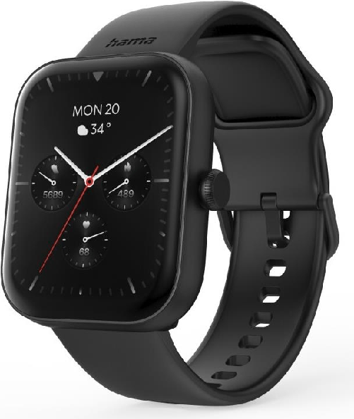 Hama 5000 4,19 cm (1.65") TFT 47 mm Digitale Touch screen Nero Hama 5000 Fitness Tracker Smart Watch 1.65 LCD Touch Screen Waterproof Hands-Free Calli