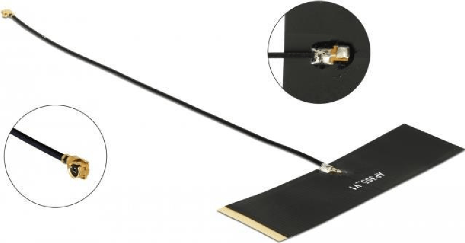 Delock Antenna TETRA 430 - 470 MHz MHF I plug 0 dBi 1.13 15 cm montaggio adesivo nero DeLOCK TETRA antenna di rete MHF 0 dBi